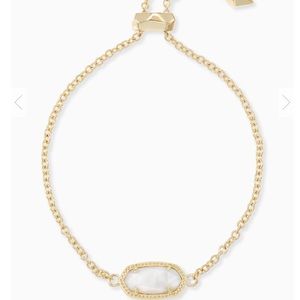 Elaina Gold Adjustable Chain Bracelet White Pearl